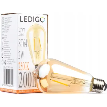 Žárovka LED žárovka Ledigo E27 2W jantarová, teplá bílá