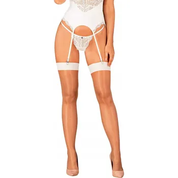 Podprsenka Obsessive Punčochy S814 béžovo-bílé S/M