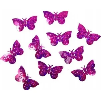 Konfeta Holografické konfety motýlci růžové dekorativní