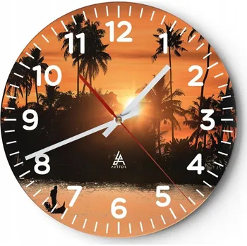 Hodiny Kuchyňské nástěnné hodiny 30x30 Krajina Moderní Skleněné hodiny do obýváku Tiché