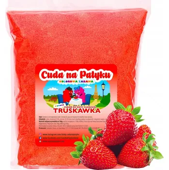 Výrobník cukrové vaty Stroj na cukrovou vatu Cuda na Patyku Jahodově žlutý Cukr na cukrovou vatu 1 KG S červený 1 W