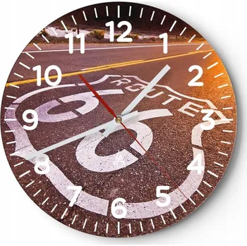 Hodiny Nástěnné hodiny do obýváku 40x40 Usa Kulatý Skleněné hodiny Loft Tiché