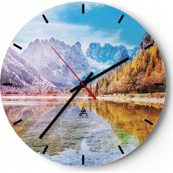 Hodiny Nástěnné hodiny do kuchyně 30x30 Krajina Skleněné hodiny do obýváku Tiché