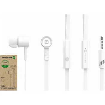 Sluchátka SWISSTEN sluchátka Earbuds Rainbow YS-D2, bílé (ECO BALENÍ)