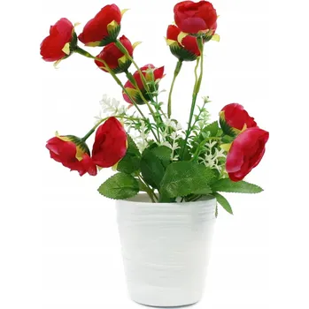 umělá květina UMĚLÉ KVĚTY V KVĚTINÁČI, DEKORATIVNÍ KVÍTKY 16 cm