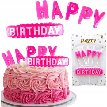 Dortová svíčka Růžové Svíčky s nápis Happy Birthday na Barbie Párty