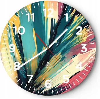 Hodiny Kuchyňské nástěnné hodiny 30x30 Abstrakce Moderní skleněné hodiny Tiché
