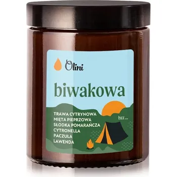 Svíčka Sójová vonná svíčka pro dobrou náladu, ručně vyráběná - Táboření Olini