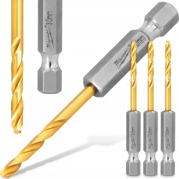 Vrták 3x VRTÁKY DO KOVU 3 mm MILWAUKEE HSS-G Titanové Příklepové HEX SADA VRTÁKŮ