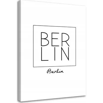 Obraz OBRAZ NA PLÁTNĚ NÁPIS BERLÍN ČERNOBÍLÝ 40x60