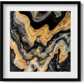 Obraz Obraz s černým rámem a grafikou na zeď Mramor Moderní Umění 50x50 cm