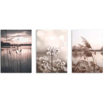 Obraz Plakáty na zeď do obýváku, ložnice s motivem přírody, sada plakátů krajina 3x 50x70cm