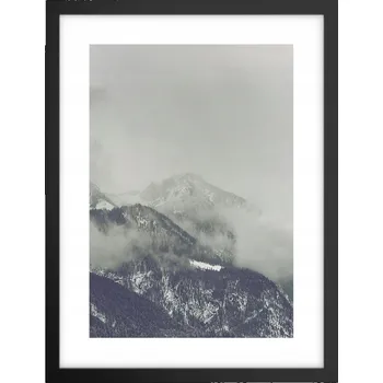 Obraz Obraz plakát v černém rámu do obýváku 30x40 hory foto plakáty na zeď