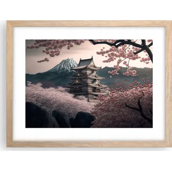 Obraz Obraz plakát v rámu světlý dub do obýváku 40x30 Asie foto plakáty na zeď