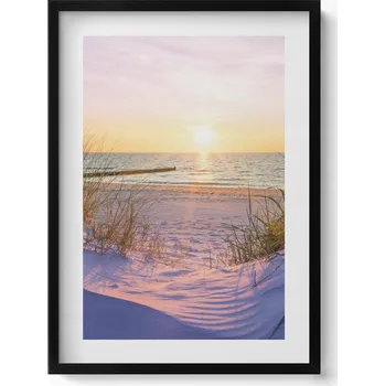 Obraz Obraz grafika v rámu Polské moře - pláž v slunečních paprscích 50x70 cm