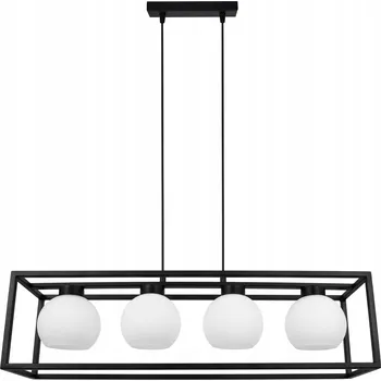 ZÁVĚSNÉ STROPNÍ SVÍTIDLO LUSTR LOFT ČERNÝ KLECOVÝ BÍLÉ SKLENĚNÉ KOULE