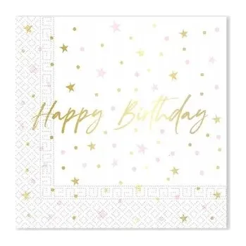 Papírový ubrousek PAPÍROVÉ UBROUSKY VŠECHNO NEJLEPŠÍ SVÍČKY 33 CM 20 KS