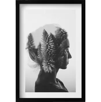 Obraz Elegantní obraz v černém rámu Lidská citlivost a myšlenky 40x60 cm