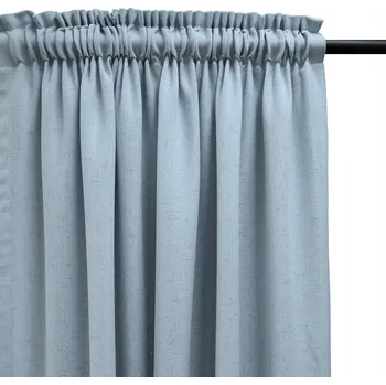 Obraz Závěsy do obýváku NA PÁSCE 140x105 SVĚTLE MODRÁ ROMA Na Míru