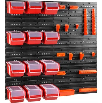 Obraz Dílenská nástěnná deska na nářadí 80 x 80 cm + 12 ks