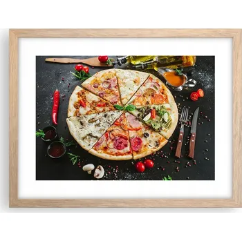 Obraz Obraz plakát v rámu světlý dub do obýváku 40x30 gastronomie foto na zeď