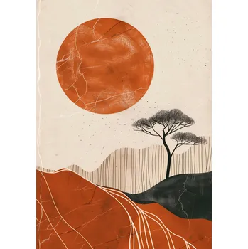 Plakát Plakát Africký západ slunce bez rámu 21 x 29,7 cm