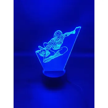 Lampička LED lampa Spiderman s 3D efektem Dálkový Ovladač , název, věnování