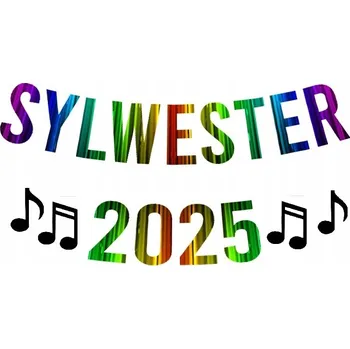 SILVESTR banner girlanda dekorace NOVÝ ROK disco