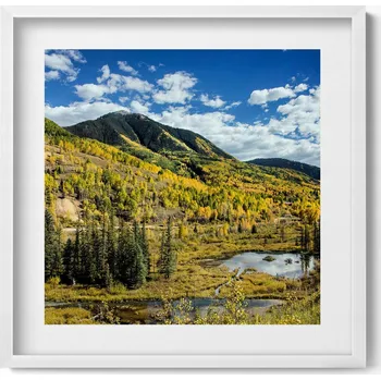 Obraz Ozdobný nástěnný obraz v rámu do obýváku Krajina horská vegetace 50x50 cm