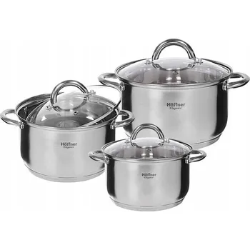 Sada hrnců Hoffner elegance, nerezová ocel 6dílná.