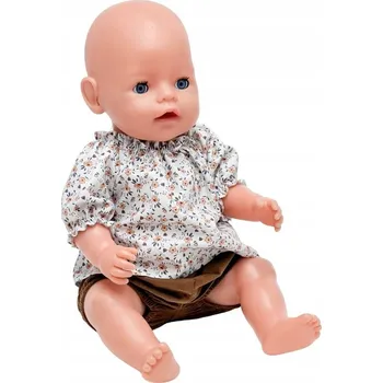 Doplněk pro panenku Oblečení pro panenku Baby born 42-43 cm, tunika a bloomers hnědý manšestr