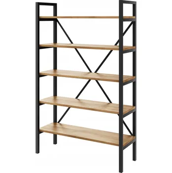 Knihovna Regál Loft industriální na knihy dub D5-30 60cm