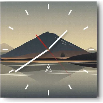 Hodiny Nástěnné hodiny do kuchyně 30x30 Ledovec Stylové hodiny na skle Loft Tiché