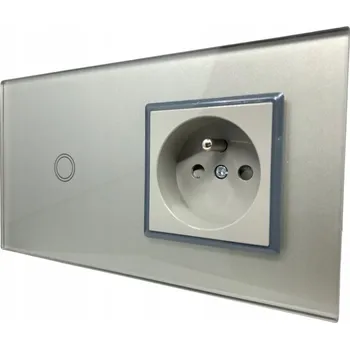 vypínač ZÁSUVKA S JEDNOPÓLOVÝM VYPÍNAČEM ŠEDÝ PANEL