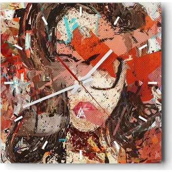 Hodiny Velké nástěnné hodiny 40x40 Abstrakce Skleněné tiché hodiny