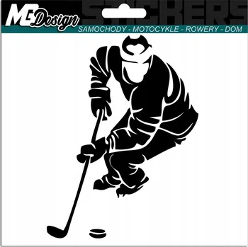 Samolepicí dekorace na vozidlo NÁLEPKA na auto HOKEJ Hokejista Silueta HOBBY 15x11 cm