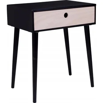 Noční stolek NOČNÍ STOLEK SKŘÍŇKA POLICE KÁVOVÝ severský styl HN