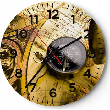 Hodiny Kuchyňské nástěnné hodiny 30x30 Cestování Moderní skleněné hodiny do obýváku Tiché