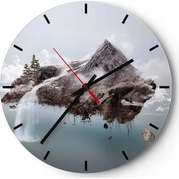 Hodiny Nástěnné hodiny do kuchyně 30x30 Abstrakce Skleněné hodiny do obýváku Tiché