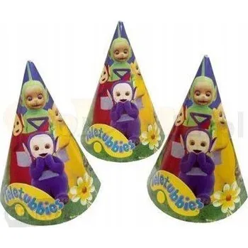 Party dekorace Papírové narozeninové čepičky - Teletubbies 6 Ks