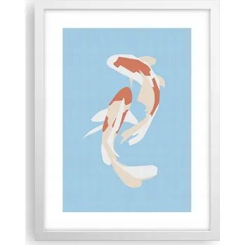 Obraz Obraz plakát v bílém rámu do obýváku 30x40 ryby foto plakáty na zeď