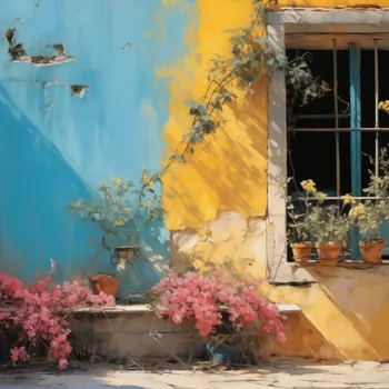 Plakát Plakát Slunečná Ulice bez rámu 20 x 20 cm