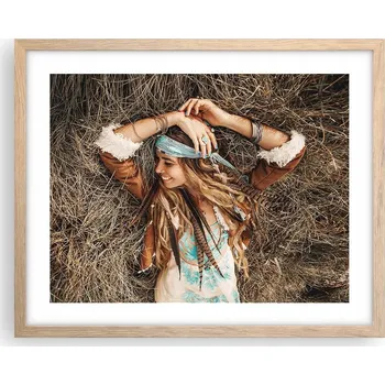 Obraz Obraz plakát v rámu světlý dub 50x40 boho foto plakáty do obýváku