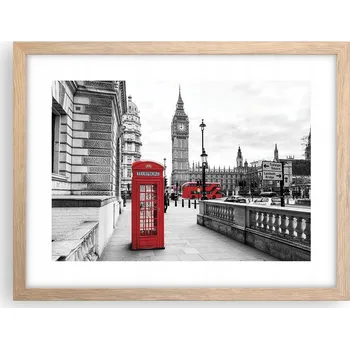 Obraz Obraz plakát v rámu světlý dub do obýváku 40x30 město foto na zeď