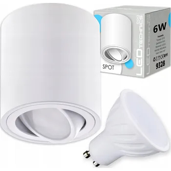 Bodové svítidlo SPOT SVÍTIDLO NA OMÍTKU HALOGENOVÉ STROPNÍ tuba otočná GU10 6W LED žárovka