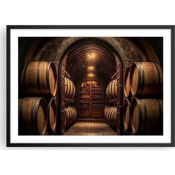 Obraz Plakát v černém rámu do obýváku, ložnice 70x50 víno moderní obraz