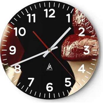 Hodiny Nástěnné hodiny do obýváku 40x40 Lidé Kulatý Skleněné hodiny Loft Tiché