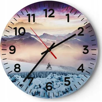 Hodiny Kuchyňské nástěnné hodiny 30x30 Krajina Moderní Skleněné hodiny do obýváku Tiché