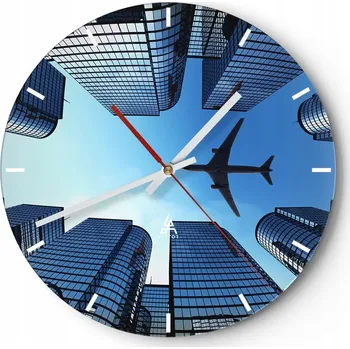 Hodiny Nástěnné hodiny do kuchyně 30x30 Architektura Skleněné hodiny do obýváku Tiché