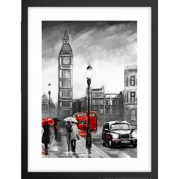 Obraz Obraz plakát v černém rámu do obýváku 30x40 Londýn foto plakáty na zeď